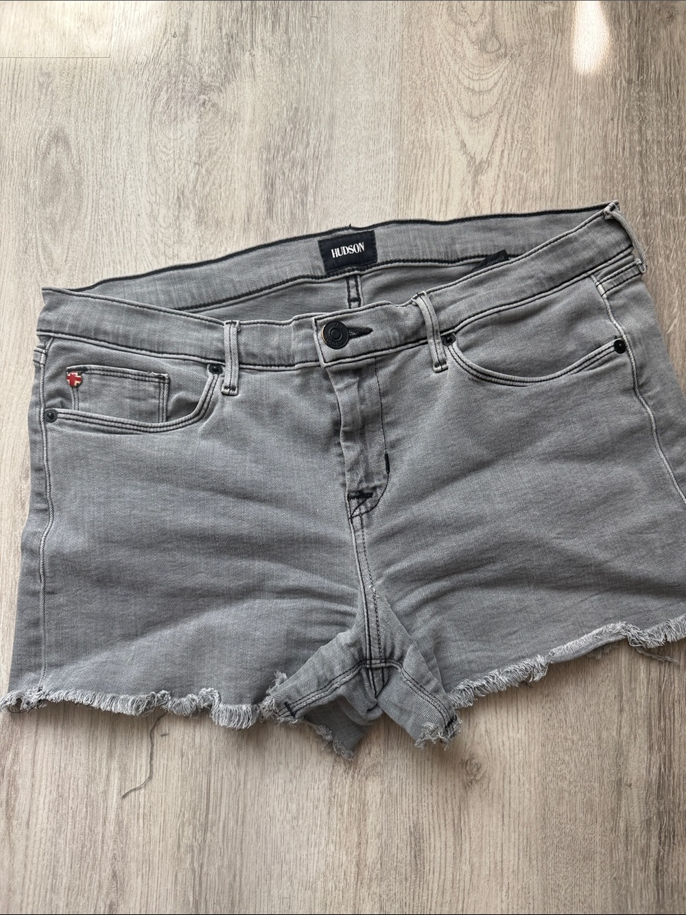 Hudson Jeans Gray Cutoff Frayed Hem Denim Shorts